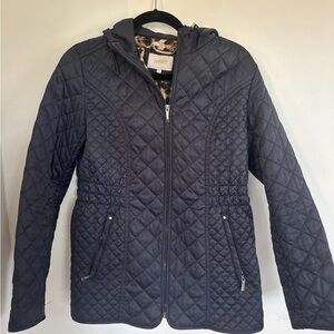 Laundry by Shelli Segal Women’s Thin Quilted Navy Blue Jacket Size S Zip Hooded